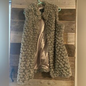 Faux Fur Vest in Gray